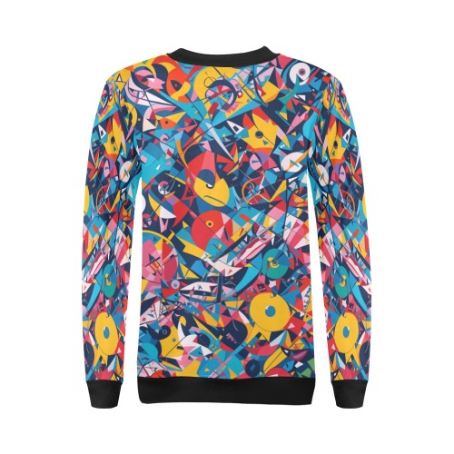 Magnificent colorful geometric abstract art. All Over Print Crewneck Sweatshirt for Women (Model H18)