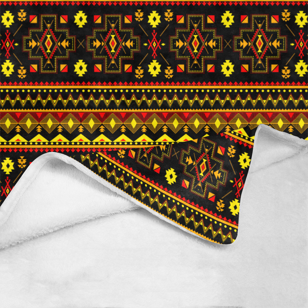 Aboriginal Ethnic Tribal Pattern Ultra-Soft Micro Fleece Blanket 54"x70"