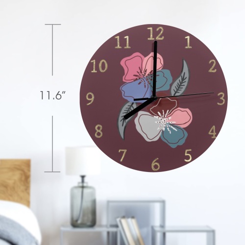 Vintage flower MDF Wall Clock