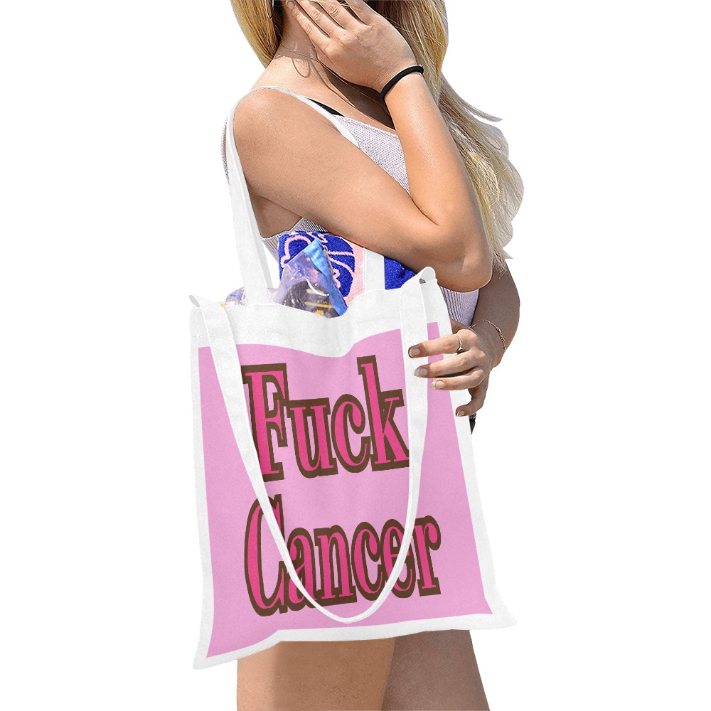 Fuck Cancer Canvas Tote Bag/Medium (Model 1701)