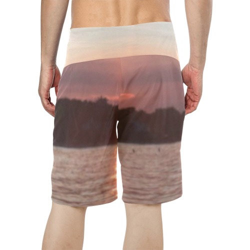 Glazed Sunset Collection Men's All Over Print Board Shorts (Model L16)