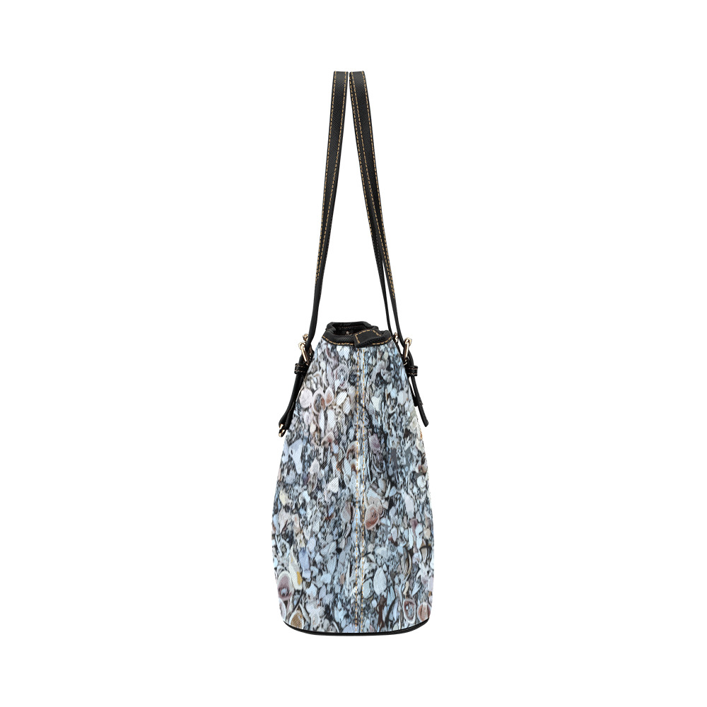 Shells On The Beach 7294 Leather Tote Bag/Small (Model 1651)