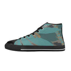 Hawaiian Green Women's Classic High Top Canvas Shoes (Model 017)