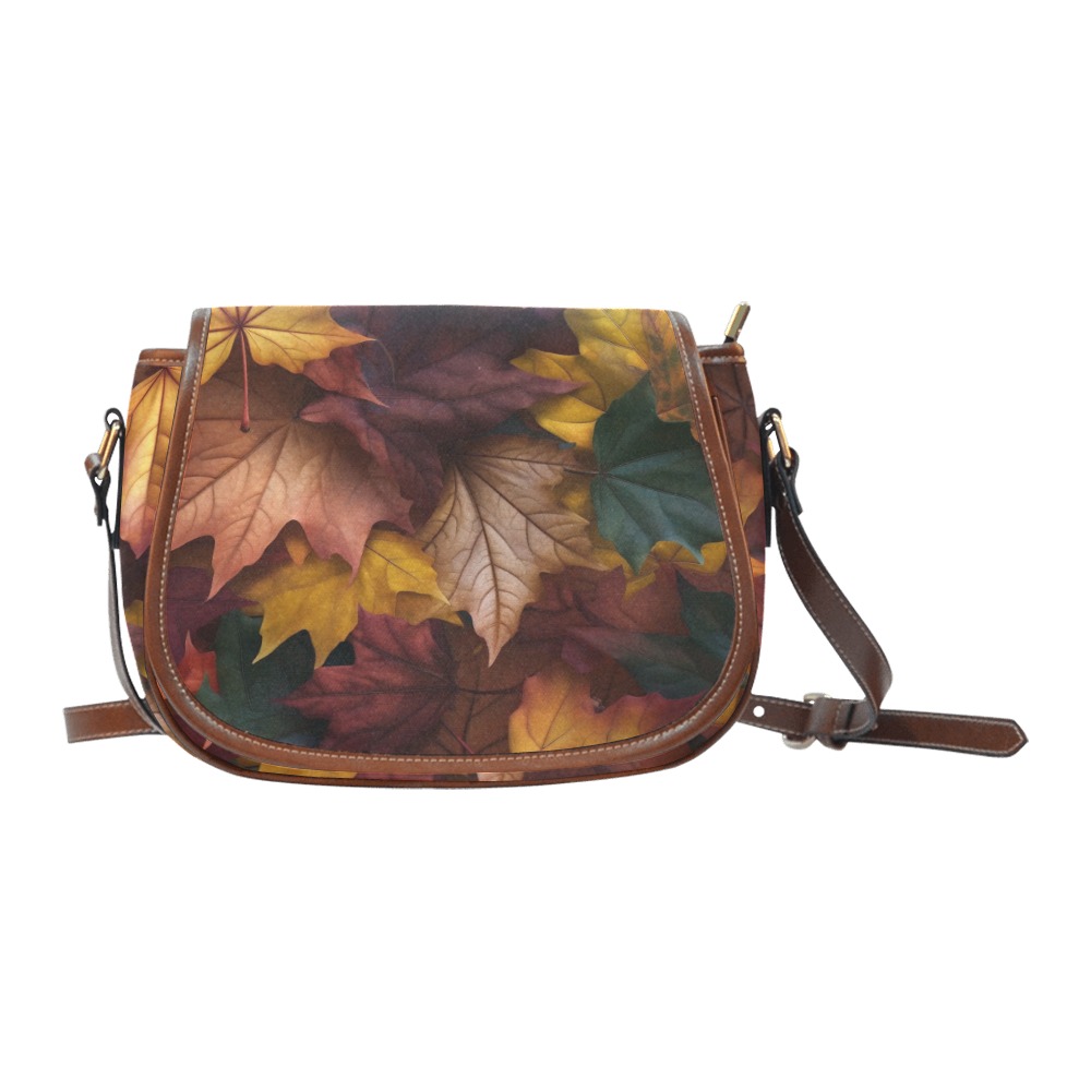 Maple Leaves Saddle Bag/Small (Model 1649) Full Customization