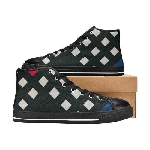 Counter-composition XV by Theo van Doesburg- Women's Classic High Top Canvas Shoes (Model 017)