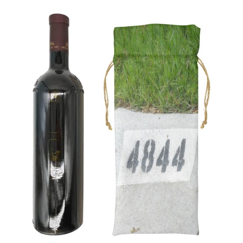 Street Number 4844 Linen Wine Bottle Bag