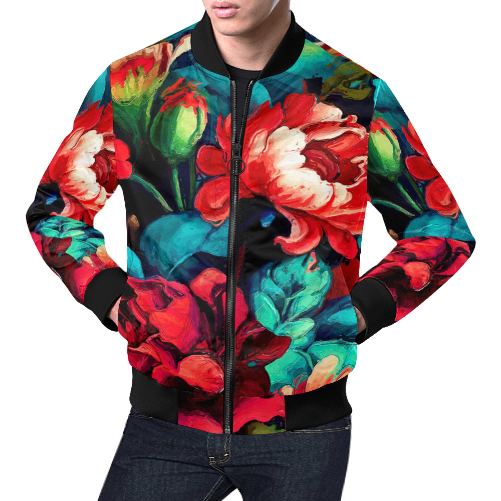 flowers botanic art (6) bomber jacket All Over Print Bomber Jacket for Men (Model H19)