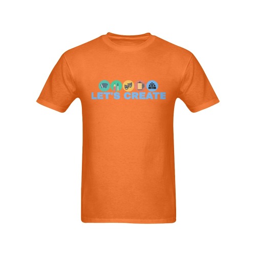 Lets Create Orange Men's T-Shirt in USA Size (Front Printing Only)