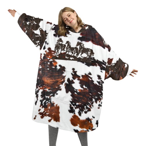 Adult Hidden Horses Blanket Hoodie