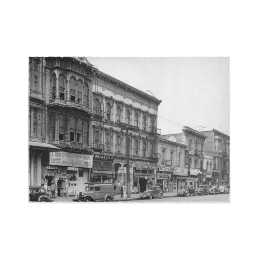 East side of Main Street Los Angeles. 1930s Area Rug7'x5'