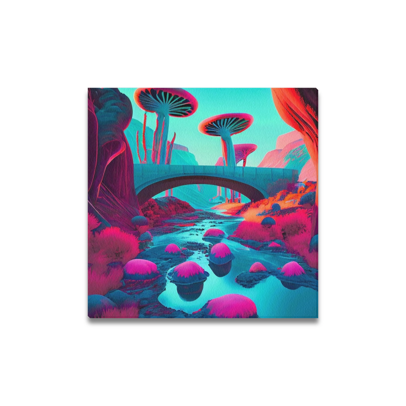 psychedelic landscape 8 Upgraded Canvas Print 16"x16"