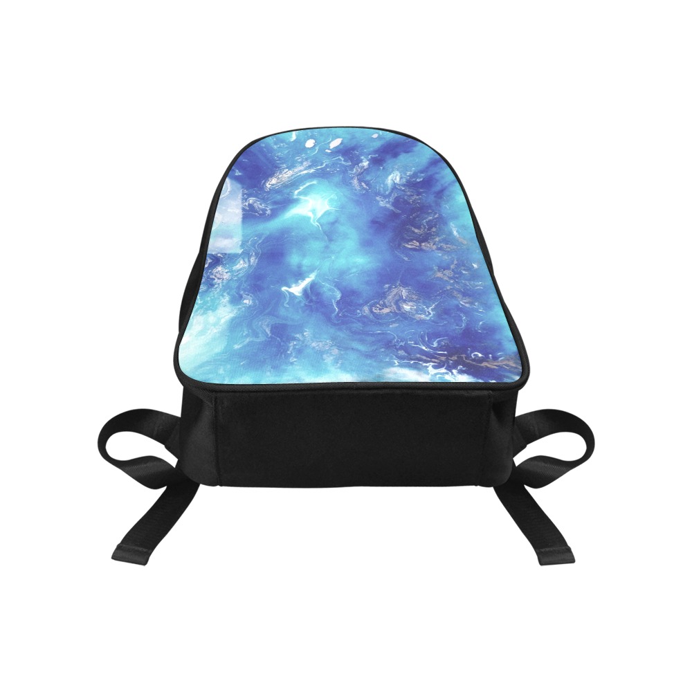 Encre Bleu Photo Fabric School Backpack (Model 1682) (Medium)