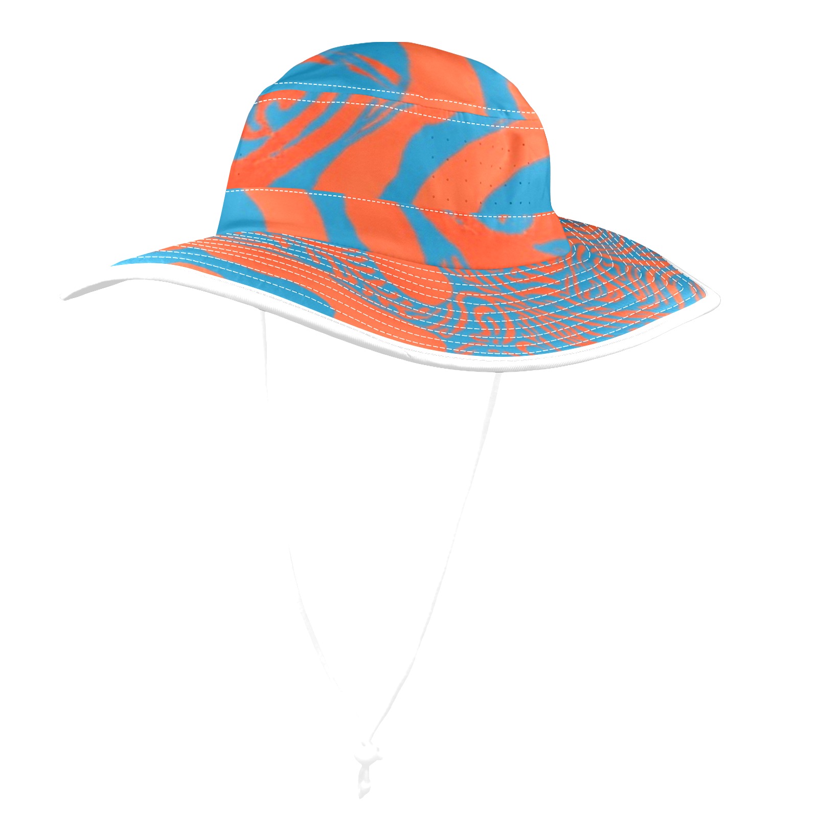 orange 5 round neck Wide Brim Bucket Hat