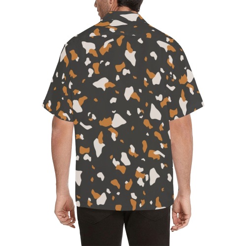 Dark modern terrazzo PDP Hawaiian Shirt (Model T58)