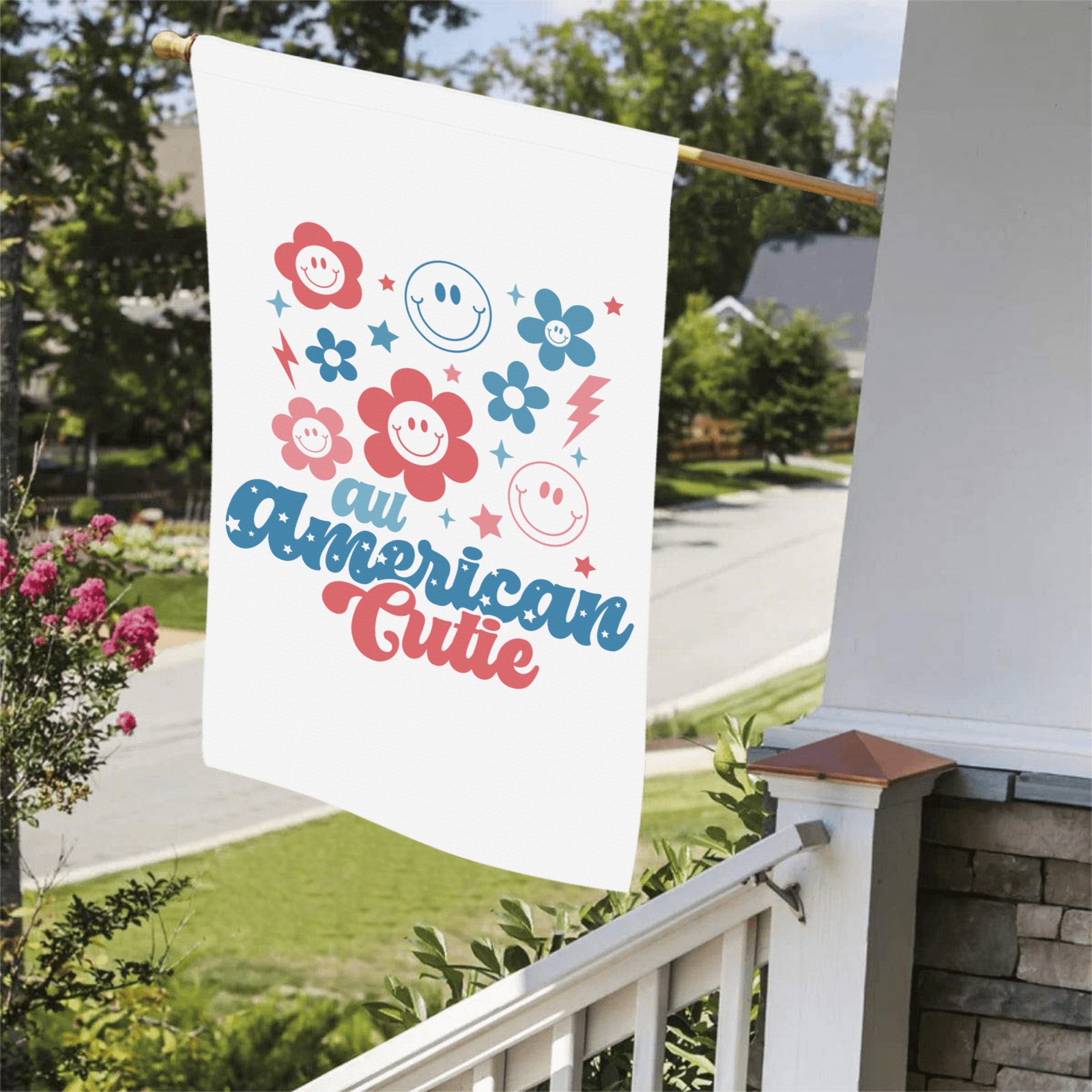 Retro All American Cutie Garden Flag 36''x60'' (Twin Sides)