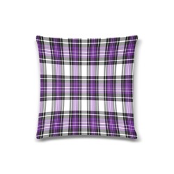 Purple Black Plaid Custom Zippered Pillow Case 16"x16"(Twin Sides)
