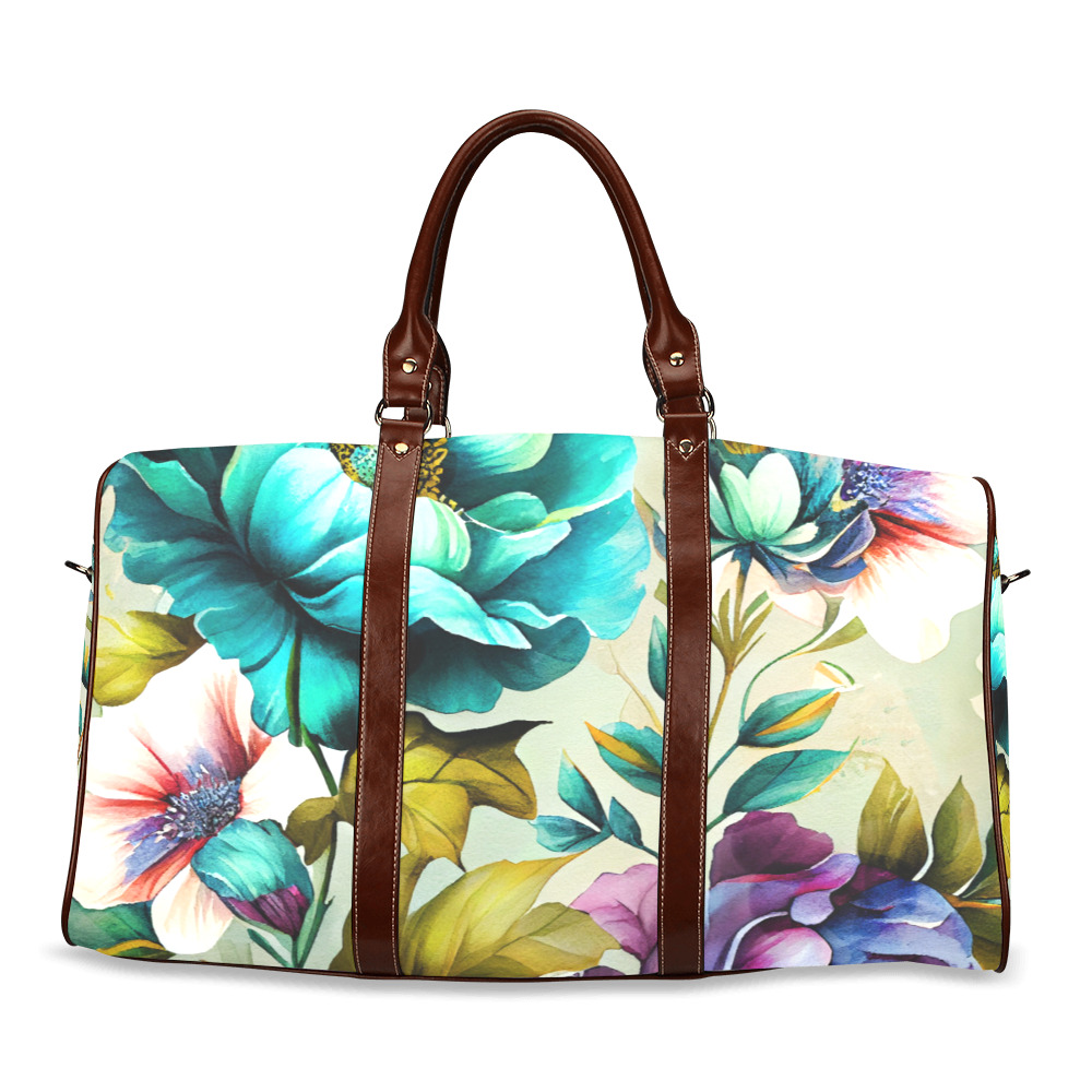flowers botanic art (3) travel bag Waterproof Travel Bag/Large (Model 1639)