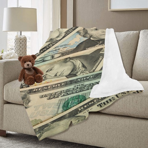 US PAPER CURRENCY Ultra-Soft Micro Fleece Blanket 60"x80" (Thick)
