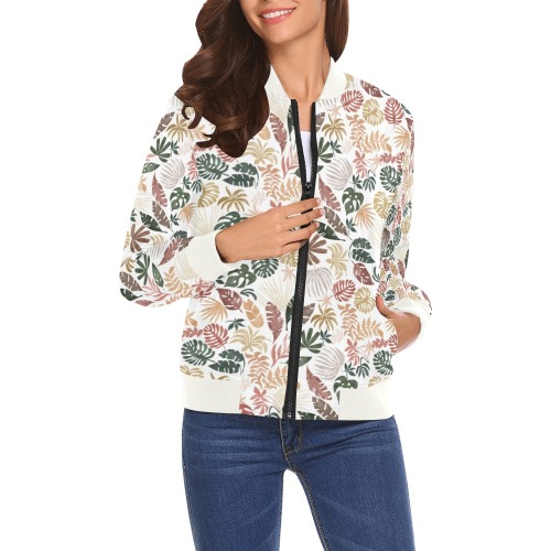 Colorful abstract jungle-12 All Over Print Bomber Jacket for Women (Model H19)