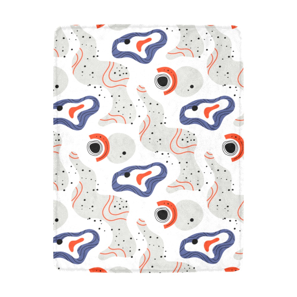Elegant Abstract Mid Century Pattern Ultra-Soft Micro Fleece Blanket 43''x56''