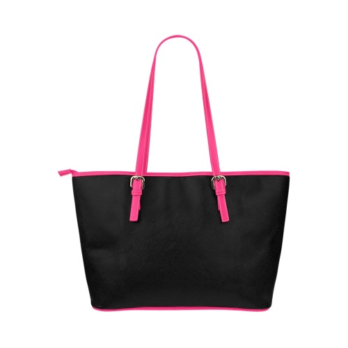 Black Pink Leather Tote Bag/Large (Model 1651)