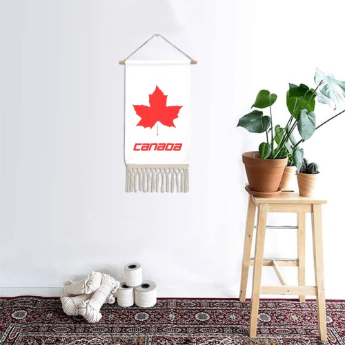 Maple Leaf Canada Autumn Red Fall Flora Nature Linen Hanging Poster