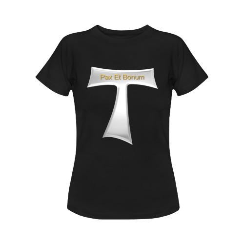 Franciscan Tau Cross Pax Et Bonum Silver Metallic Women's Classic T-Shirt (Model T17）