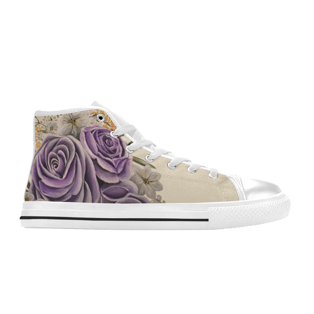 Purple Beauty Women's Classic High Top Canvas Shoes (Model 017)