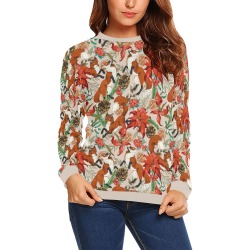 Christmas foxes-WAF All Over Print Crewneck Sweatshirt for Women (Model H18)