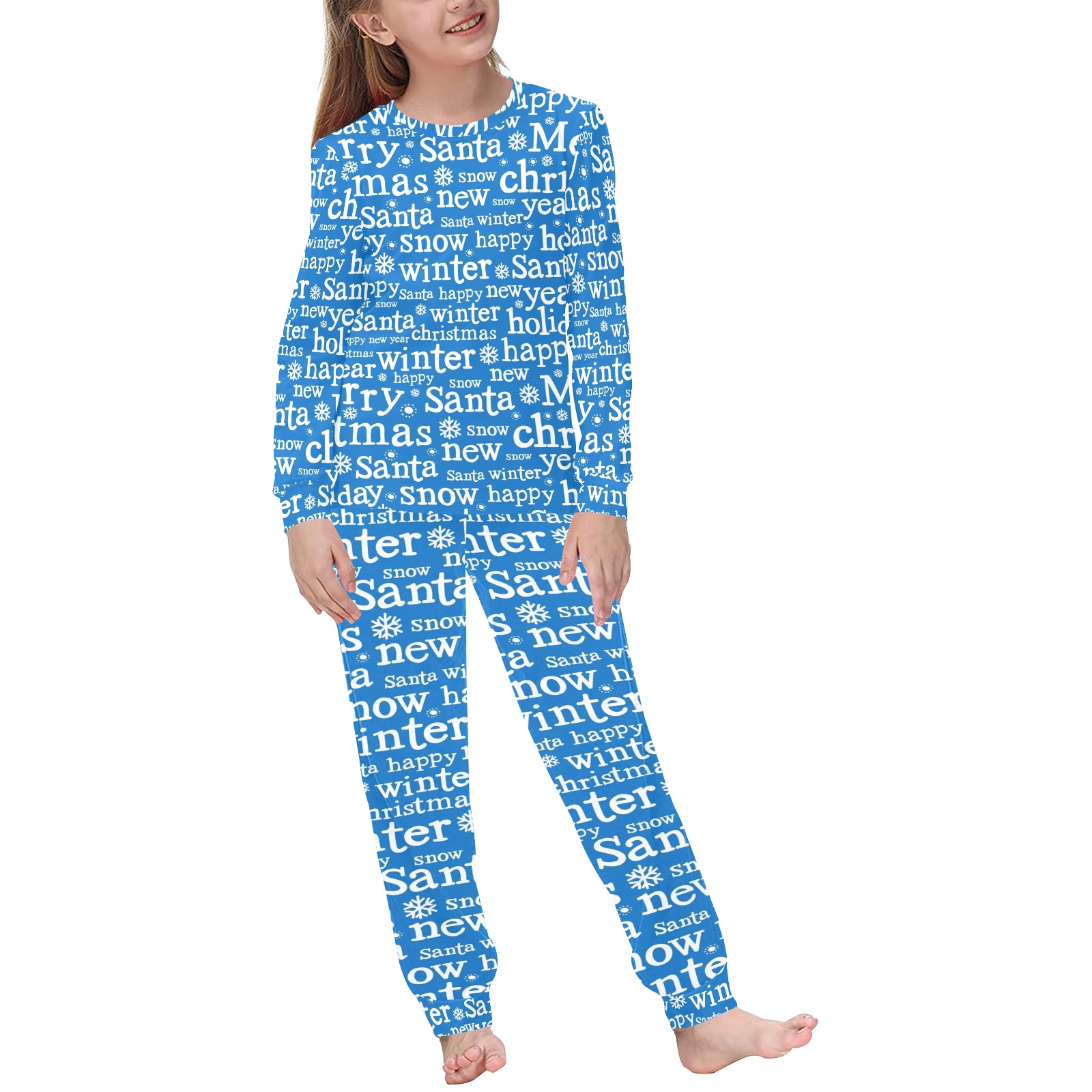Christmas PJs for Kids - Blue Kids' All Over Print Pajama Set
