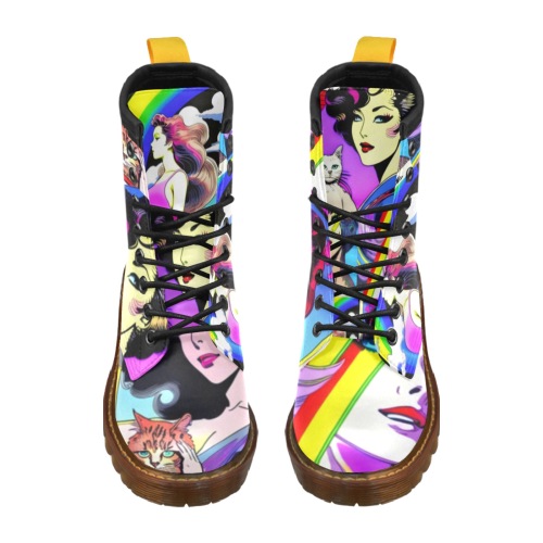 Anime Girls High Grade PU Leather Martin Boots For Women Model 402H