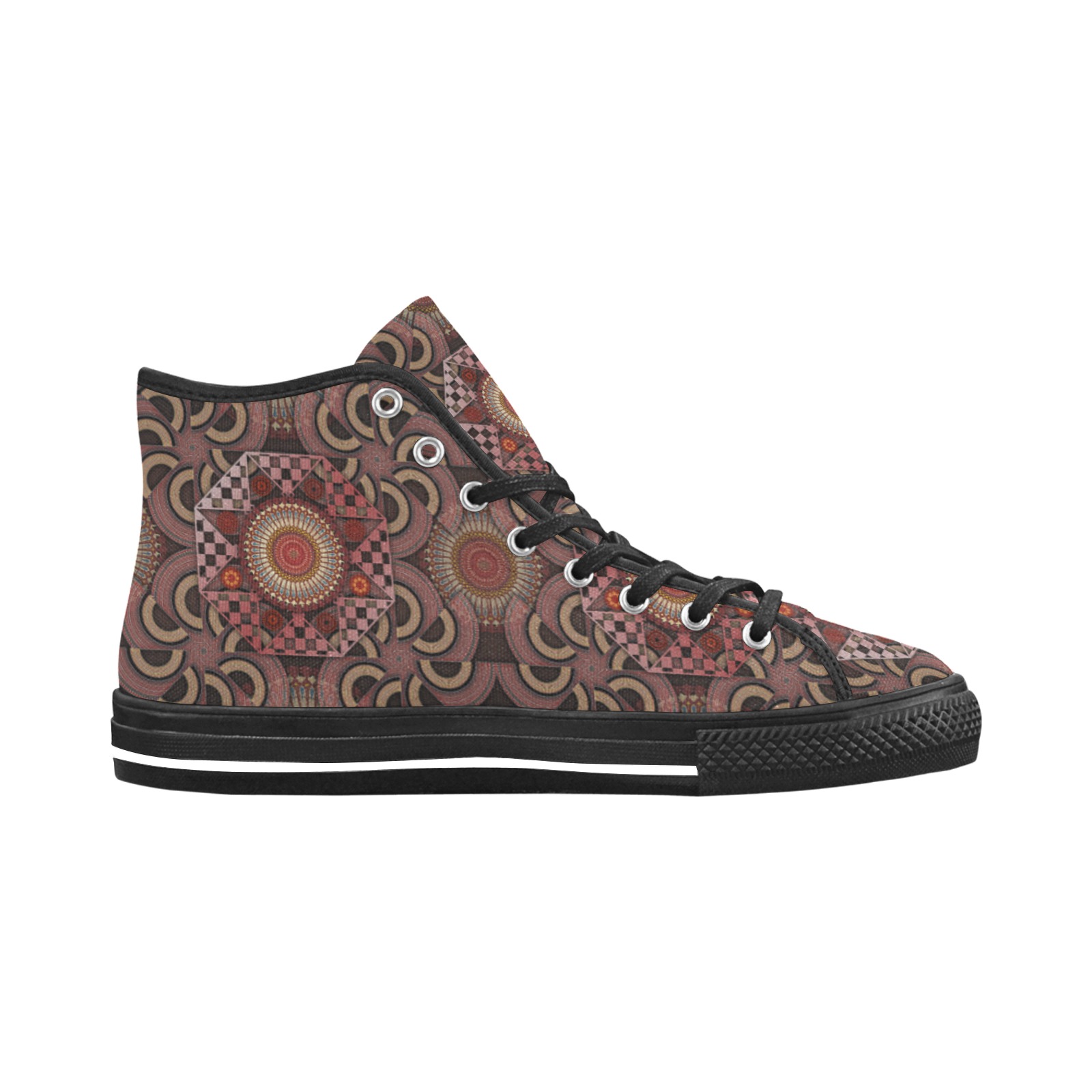 Persian sunniest framed ethnic semicircle mandala Vancouver H Men's Canvas Shoes (1013-1)