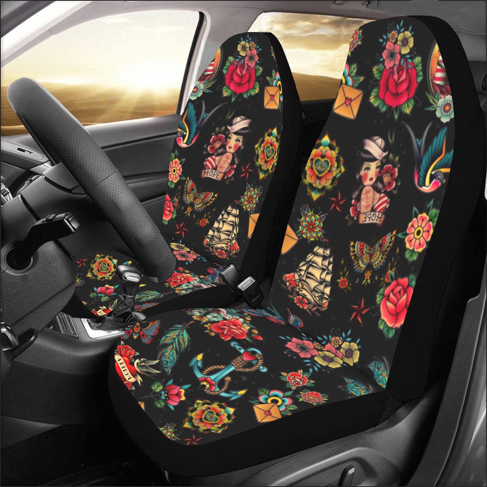 Tattoo Car Seat Covers (Set of 2&2 Separated Designs)