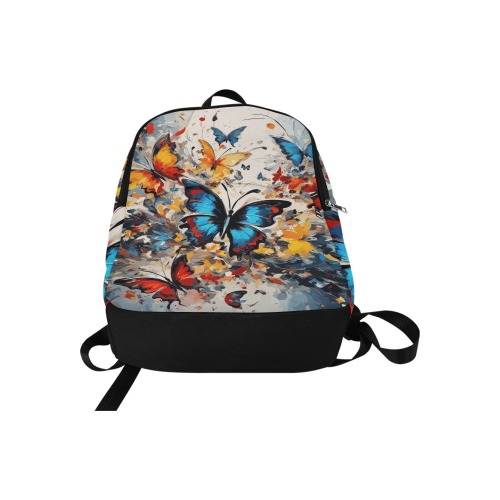 Fantastic blue, red, yellow butterflies art Fabric Backpack for Adult (Model 1659)