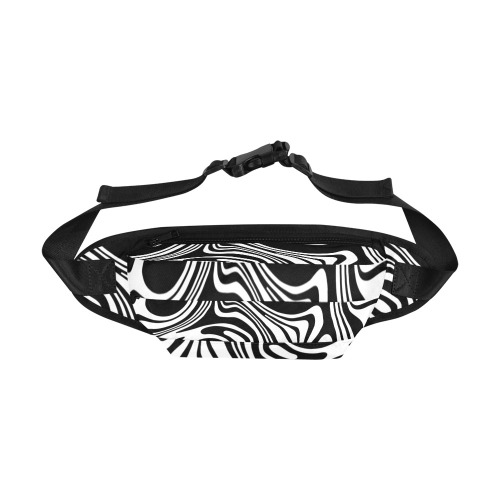 Black and White Marble Fanny Pack/Large (Model 1676)