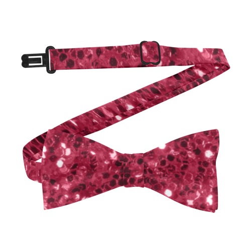 Magenta dark pink red faux sparkles glitter Custom Bow Tie