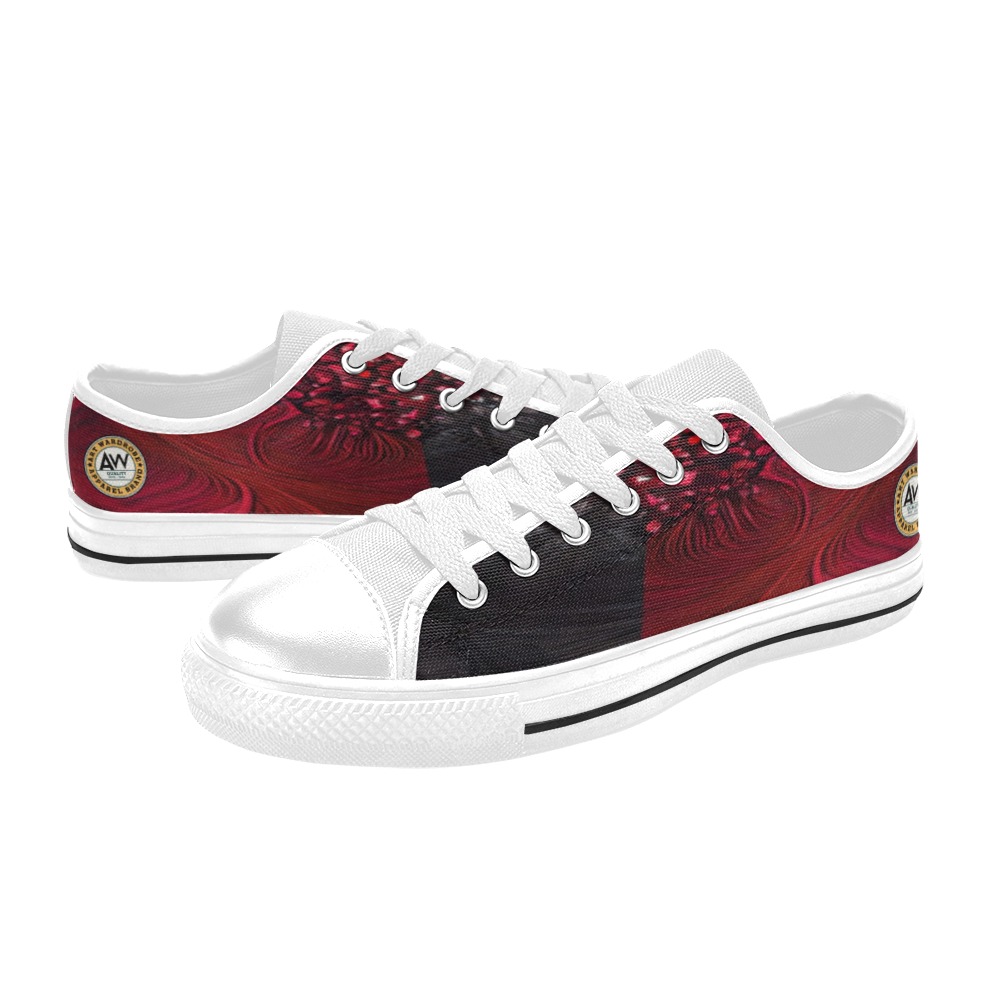 red and black shield Men's Classic Canvas Shoes (Model 018)