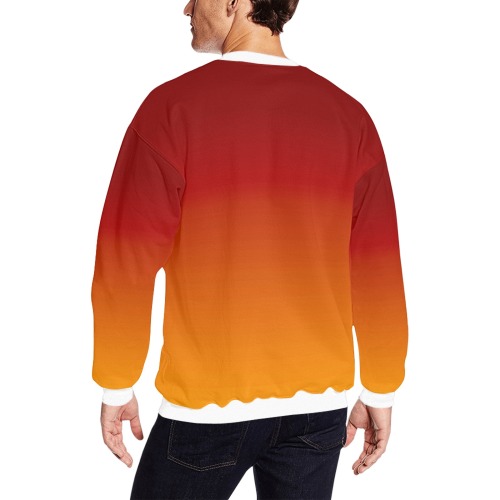 yel red All Over Print Crewneck Sweatshirt for Men (Model H18)