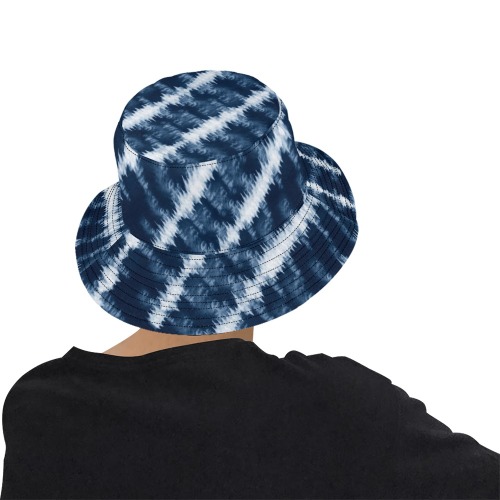 Indigo Tie dye 023 All Over Print Bucket Hat for Men