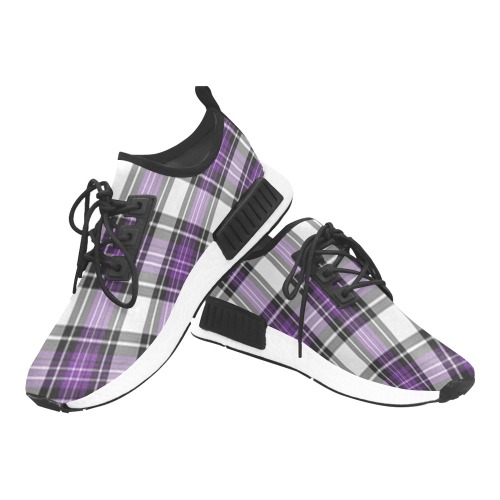 Purple Black Plaid Men’s Draco Running Shoes (Model 025)