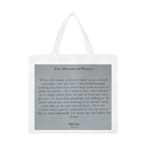 Beauty of Prayer Canvas Tote Bag/Large (Model 1702)