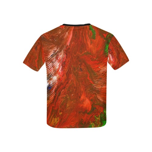 fire goddess Kids' Mesh Cloth T-Shirt with Solid Color Neck (Model T40)