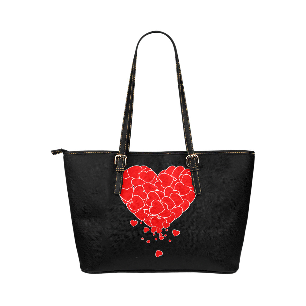 Valentine's Day - Heart Of Hearts Leather Tote Bag/Small (Model 1651)