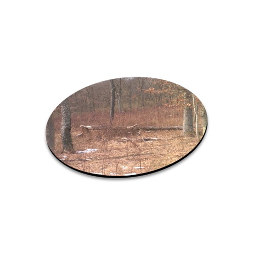 Falling tree in the woods Round Mousepad