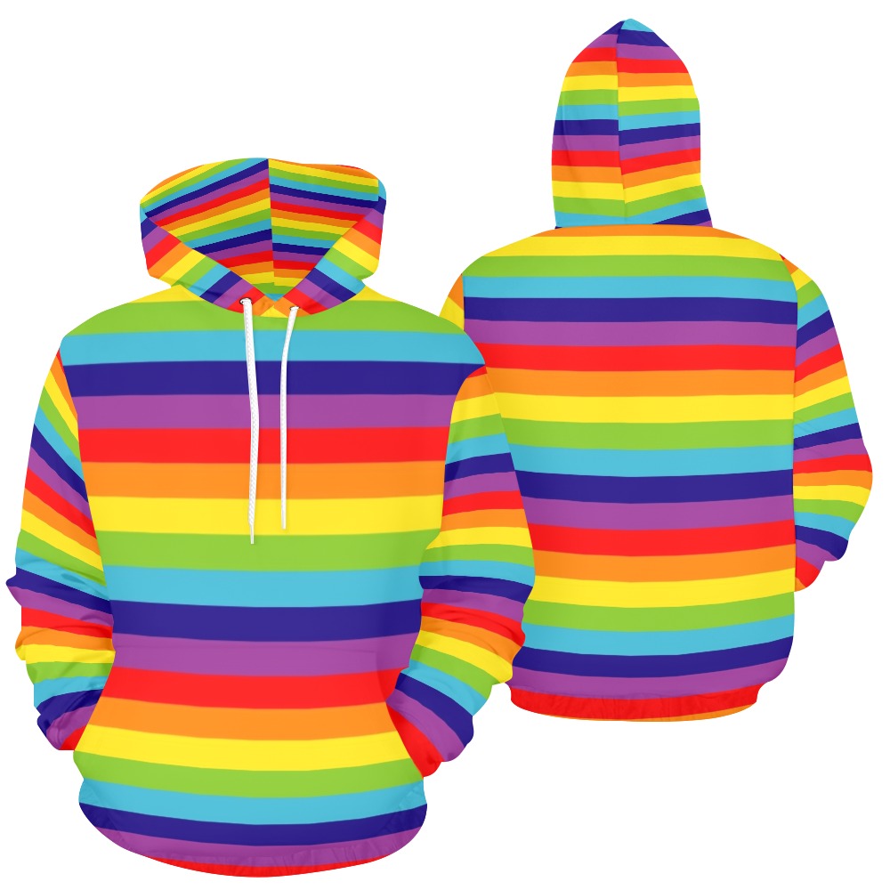 Bright Beautiful Rainbow All Over Print Hoodie for Men (USA Size) (Model H13)