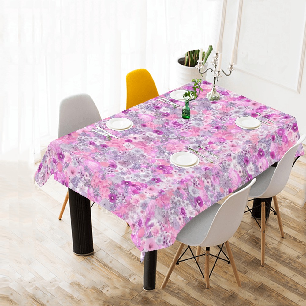 floral frise19 Thickiy Ronior Tablecloth 84"x 60"