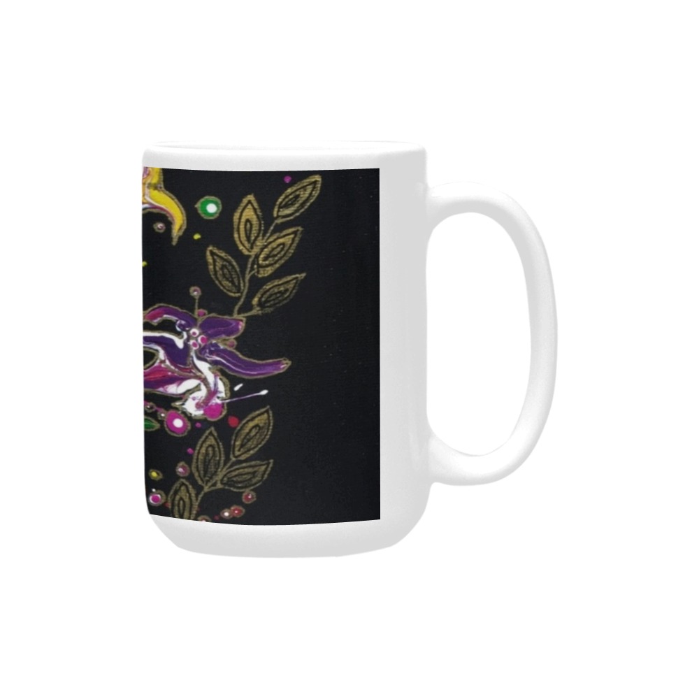 Flowers and Orbs Custom Ceramic Mug (15OZ)