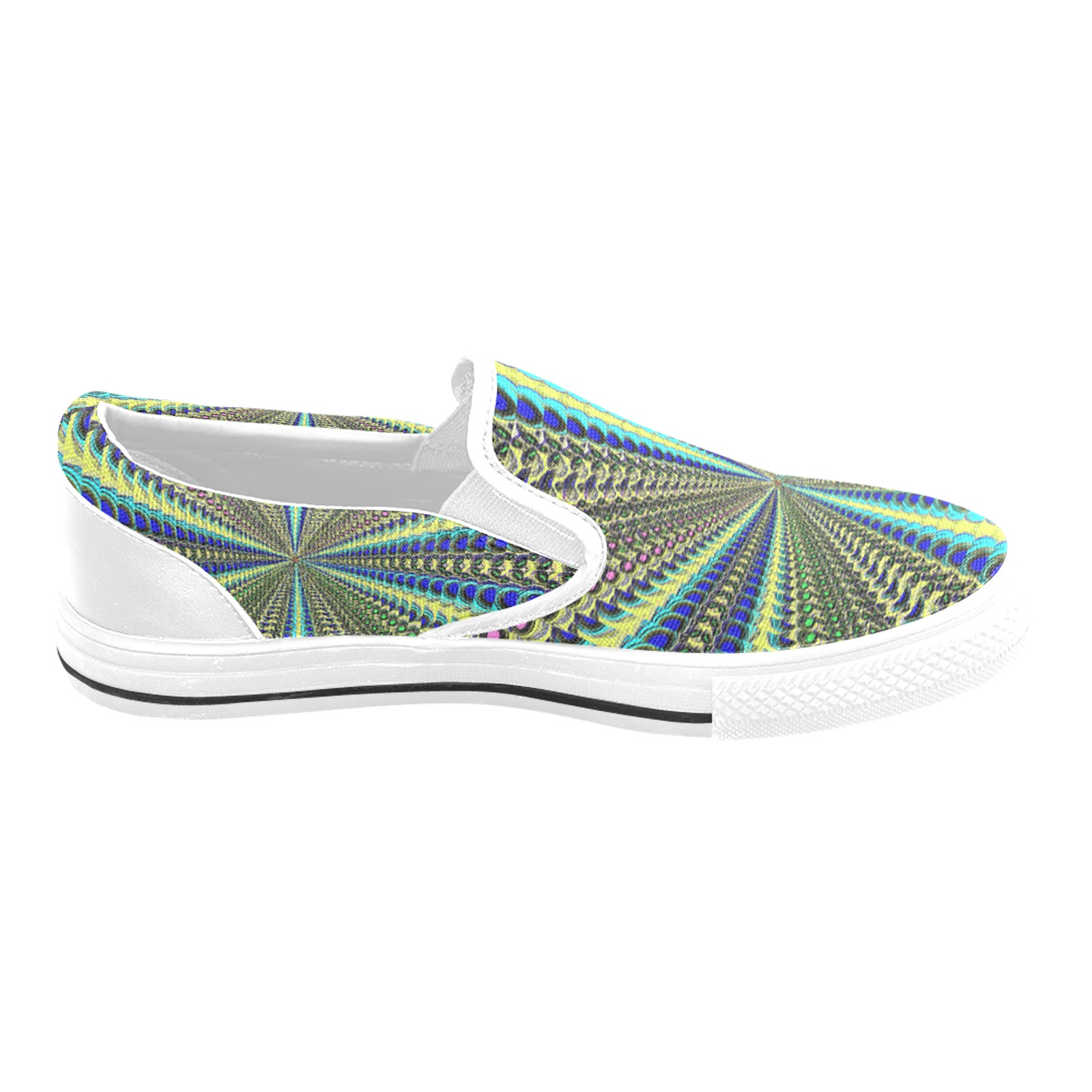 jewel tunnel w Slip-on Canvas Shoes for Kid (Model 019)