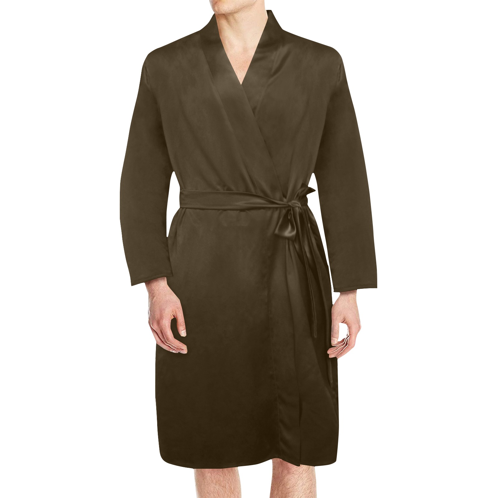 Mudd Men's Long Sleeve Belted Night Robe (Model H56)