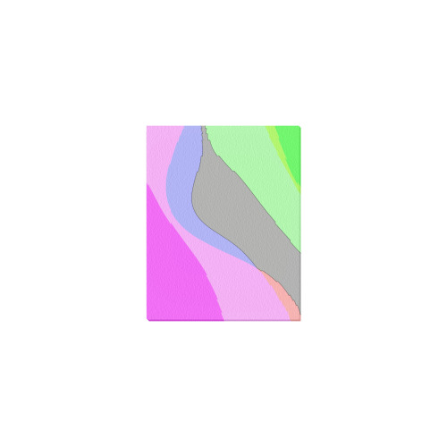 Abstract 703 - Retro Groovy Pink And Green Frame Canvas Print 11"x14"